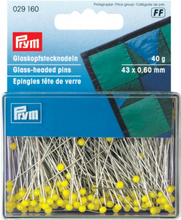 Ace de cusut - Ace gamalie otel cu cap sticla, 0.6 x 43mm