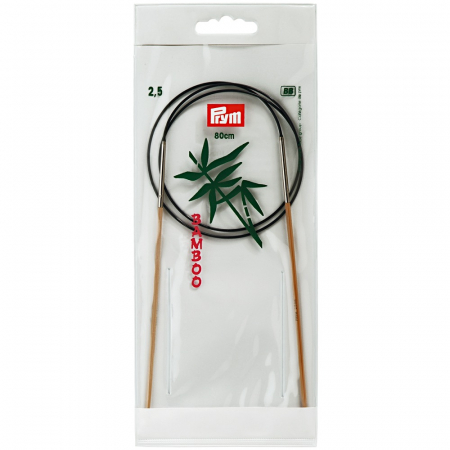 Andrele si crosete - Andrele circulare, din bambus, de 2,5 mm, lungime 80 cm, Prym bamboo 221503