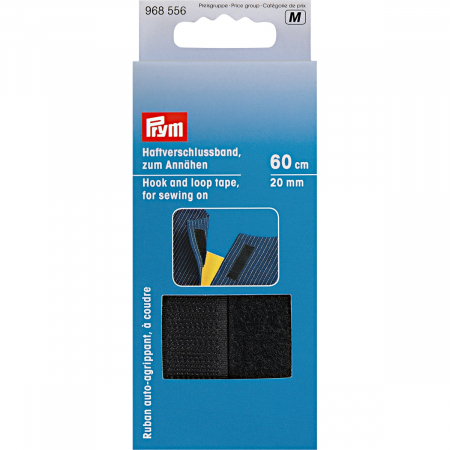 Mercerie - Banda adeziva, material velco negru, latime 20mm, Prym, 968556