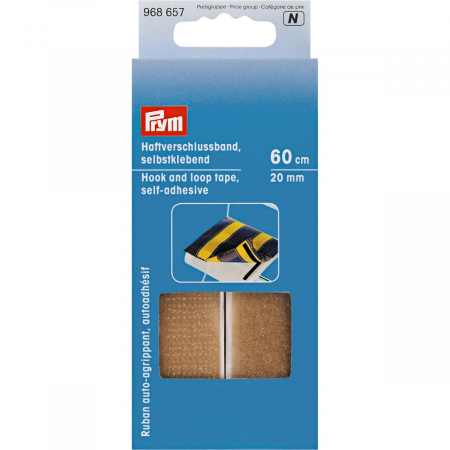 Mercerie - Banda arici, Velcro, auto-adeziva, culoare bej, 2x60 cm, Prym, 968657
