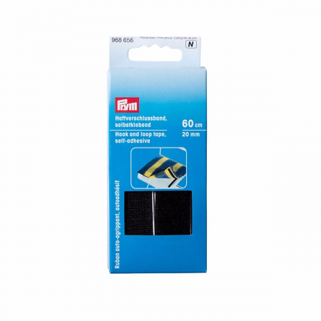 Mercerie - Banda auto adeziva, material velco negru, latime 20mm