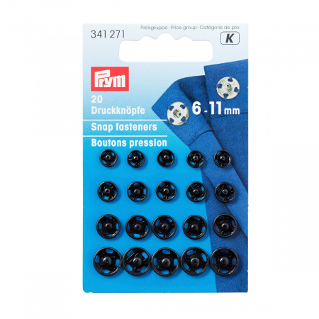 Capse de cusut diametru de la 6-11 mm, finisaj negru, Prym, 341271 [1]