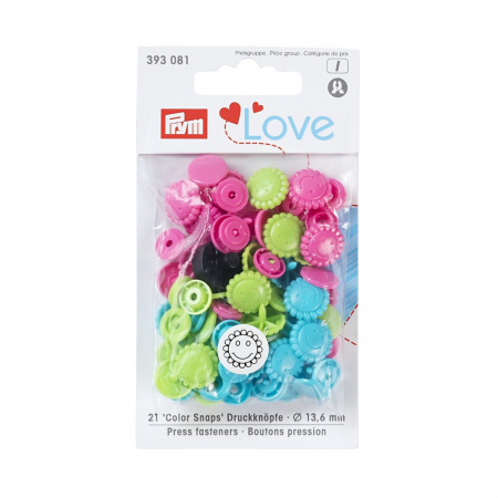 Capse nasturi fermoare - Capse plastic/21 buc/ 13.60 mm/ cod 393081, colectia Prym love