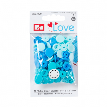 Capse nasturi fermoare - Capse plastic/30 buc/ 12.4 mm / cod 393000, colectia Prym love