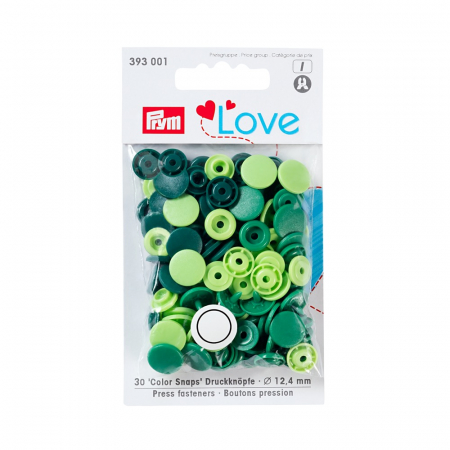 Capse nasturi fermoare - Capse plastic/30 buc/ 12.4 mm/ cod 393001, colectia Prym love