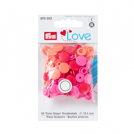 Capse nasturi fermoare - Capse plastic/30 buc/ 12.4 mm/ cod 393002, colectia Prym love