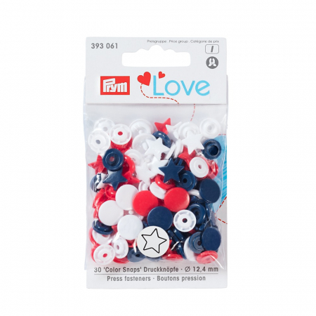 Capse nasturi fermoare - Capse plastic/30 buc/ 12.4 mm/ cod 393006, colectia Prym love