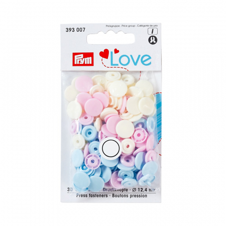 Capse nasturi fermoare - Capse plastic/30 buc/ 12.4 mm/ cod 393007, colectia Prym love