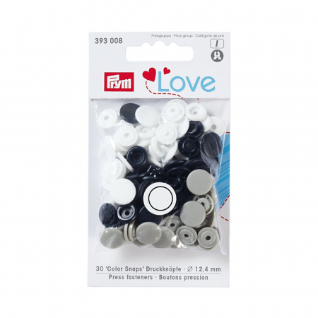 Capse nasturi fermoare - Capse plastic/30 buc/ 12.4 mm / cod 393008, colectia Prym love