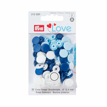 Capse nasturi fermoare - Capse plastic/30 buc/ 12.4 mm/ cod 393009, colectia Prym love