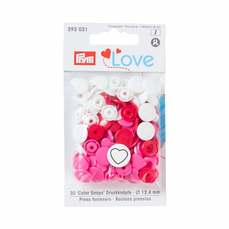 Capse nasturi fermoare - Capse plastic/30 buc/ 12.4 mm/ cod 393031, colectia Prym love