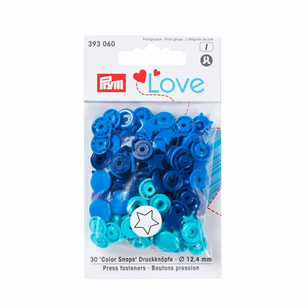 Capse nasturi fermoare - Capse plastic/30 buc/ 12.4 mm/ cod 393060, colectia Prym love