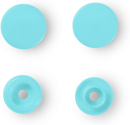 Capse nasturi fermoare - capse plastic (30 perechi) de 12,4 mm  turcoaz deschis Prym