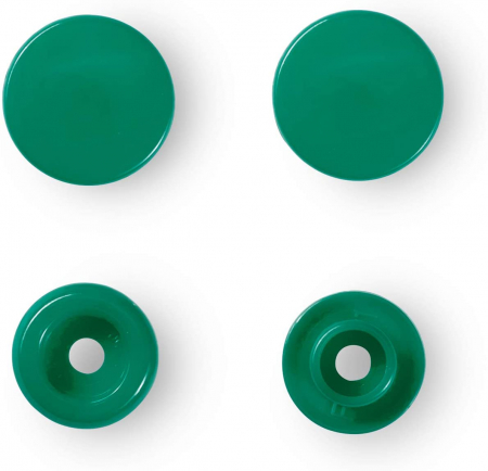 Capse nasturi fermoare - capse plastic (30 perechi) de 12,4 mm verde Prym