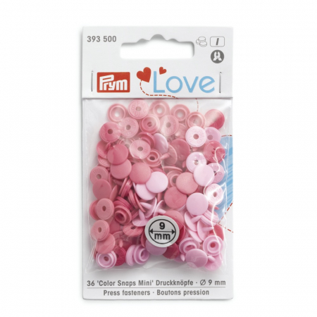 Capse nasturi fermoare - Capse plastic/36 buc/ 9 mm/ cod 393500, colectia Prym love