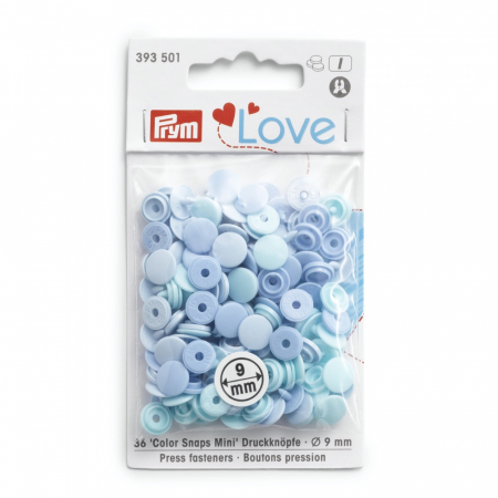 Capse nasturi fermoare - Capse plastic/36 buc/ 9 mm/ cod 393501, colectia Prym love