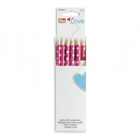 Creioane marker lupa - Creion croitorie roz, lavabil, marcaj alb, Prym Love 610851