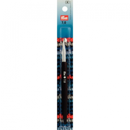 Accesorii si Consumabile - Croseta pentru lana, din aluminiu, cu maner ergonomic, 7 mm, lungime 16 cm, Prym 195360