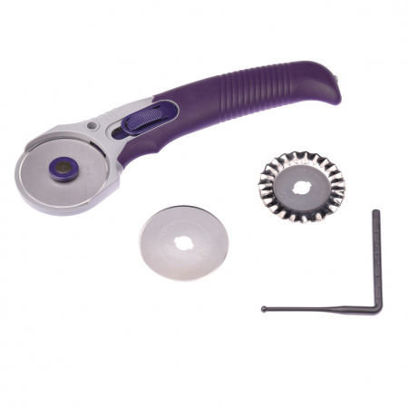 Rigle planse cuttere - Cutter croitorie, rotativ, diametru 45 mm cu 3 lame incluse, Prym, 611368