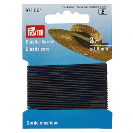 Mercerie - Elastic 1.5 mm, tip snur, Prym 971064 -negru 971064