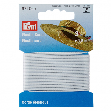 Mercerie - Elastic 1.5 mm, tip snur, Prym 971065 -alb 971065