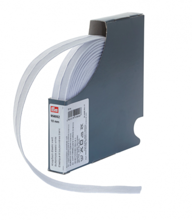 Elastic Velcro Viledon - Elastic pentru butoniere, potrivit pentru imbracaminte copii si gravide, 18 mm latime, 10 m lungime, alb, Prym