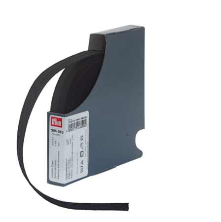 Elastic Velcro Viledon - Elastic pentru butoniere, potrivit pentru imbracaminte copii si gravide, 18 mm latime, 10 m lungime, negru, Prym