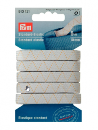 Elastic Velcro Viledon - Elastic standard, 10 mm latime, 5 m lungime, alb, Prym