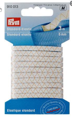 Elastic Velcro Viledon - Elastic standard, 5 mm latime, 3 m lungime, alb, Prym