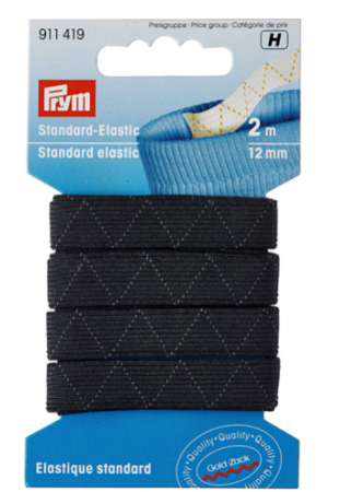 Elastic Velcro Viledon - Elastic standard Prym, 12mm, 2m, Negru