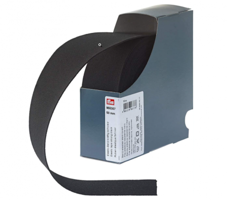 Elastic Velcro Viledon - Elastic strong 50 mm latime, 10 m lungime, negru, Prym