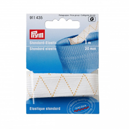 Elastic Velcro Viledon - Elastic universal 20 mm latime, 1 m lungime, alb, Prym
