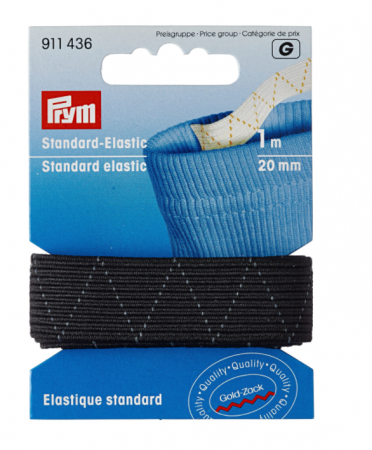 Elastic Velcro Viledon - Elastic universal 20 mm latime, 1 m lungime, negru, Prym