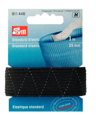 Elastic Velcro Viledon - Elastic universal 25 mm latime, 1 m lungime, negru, Prym