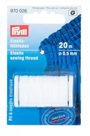 Accesorii si Consumabile - Fir elastic de cusut, tricotat, crosetat, alb, 0,5 mm grosime, 20 m lungime, Prym