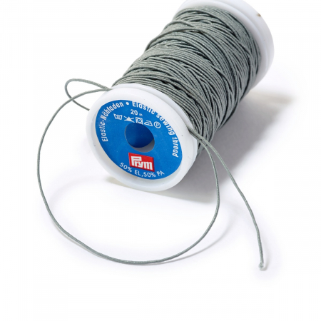 Fir elastic de cusut, tricotat, crosetat, gri deschis, 0,5 mm grosime, 20 m lungime, Prym 970011 [1]