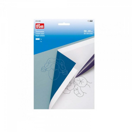 Accesorii - Hartie transfer pentru croit, cusut, brodat, alb/albastru, Prym, 2 coli 58x57 cm, Prym, 610464