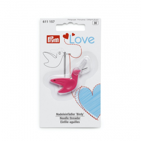Ata de cusut - Infilator ata cu taietor de fir, roz, PRYM Love 611157