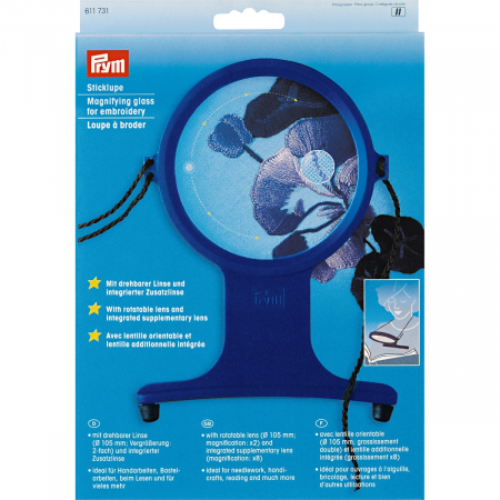 Creioane marker lupa - Lupa lucru manual/citit, marire 2x si obiectiv suplimentar de 8x, diametru 10,5 cm, Prym 611731