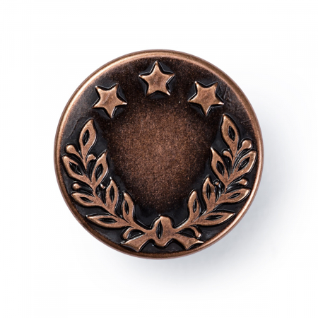 Capse nasturi fermoare - Nasturi pentru jeans, model Laurel Wreath, 8 bucati, 17 mm, cupru antic, Prym, 622241