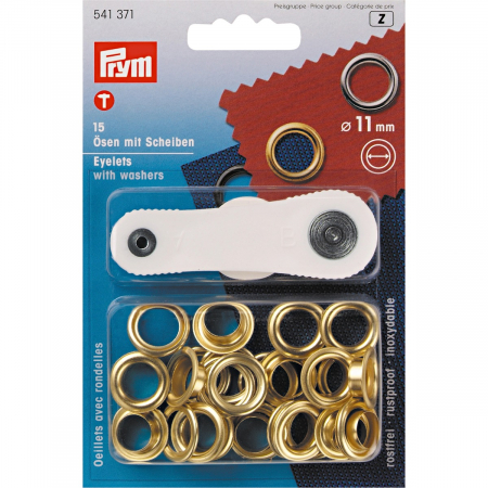 Ocheti 11mm aurii, pentru imbracaminte, Prym, 541371 [1]