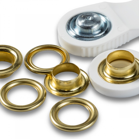 Capse nasturi fermoare - Ocheti 11mm aurii, pentru imbracaminte, Prym, 541371