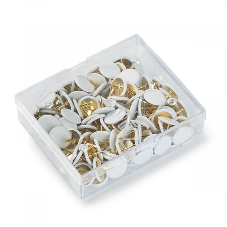 Ace de cusut - Pioneze cap alb, utile pentru hartie, pluta, lemn, Prym, 241251