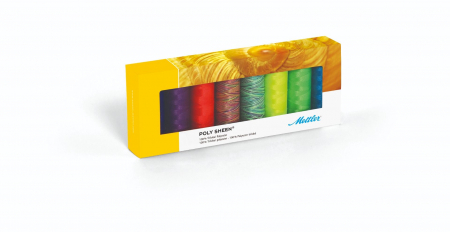 Ata de cusut - Ata Brodat Mettler Poly Sheen Kit Neon, set 8 buc, No.40/200m