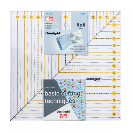 Rigla patrata pentru croitorie, patchwork, design grafic, 20x20 cm (8x8 inch), PRYM 611657 [1]