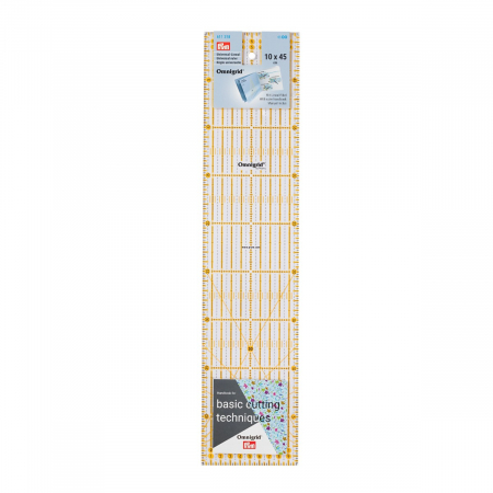 Rigle planse cuttere - Rigla pentru croitorie, patchwork, design grafic, 10 x 45 cm, PRYM 611318