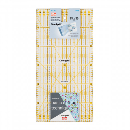 Rigle planse cuttere - Rigla pentru croitorie, patchwork, design grafic, 15 x 30 cm, PRYM 611307