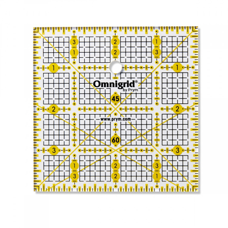 Rigle planse cuttere - Rigla tip patrat pentru croitorie, patchwork, design grafic, dimensiuni 4 x 4 inch, PRYM 611472