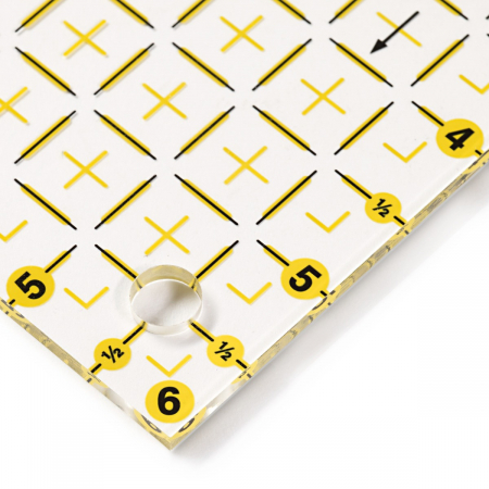 Rigla tip triunghi de 45 de grade, pentru croitorie, patchwork, design grafic, gradata in inch. PRYM 611641 [1]
