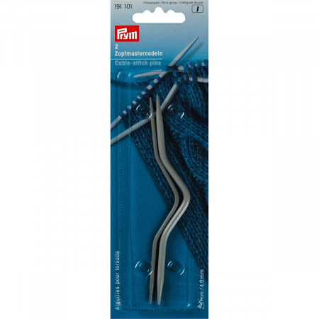 Ace de cusut - Set 2 ace de tricotat curbate/torsade pentru lana fina de 2,5 si 4 mm, Prym 191101